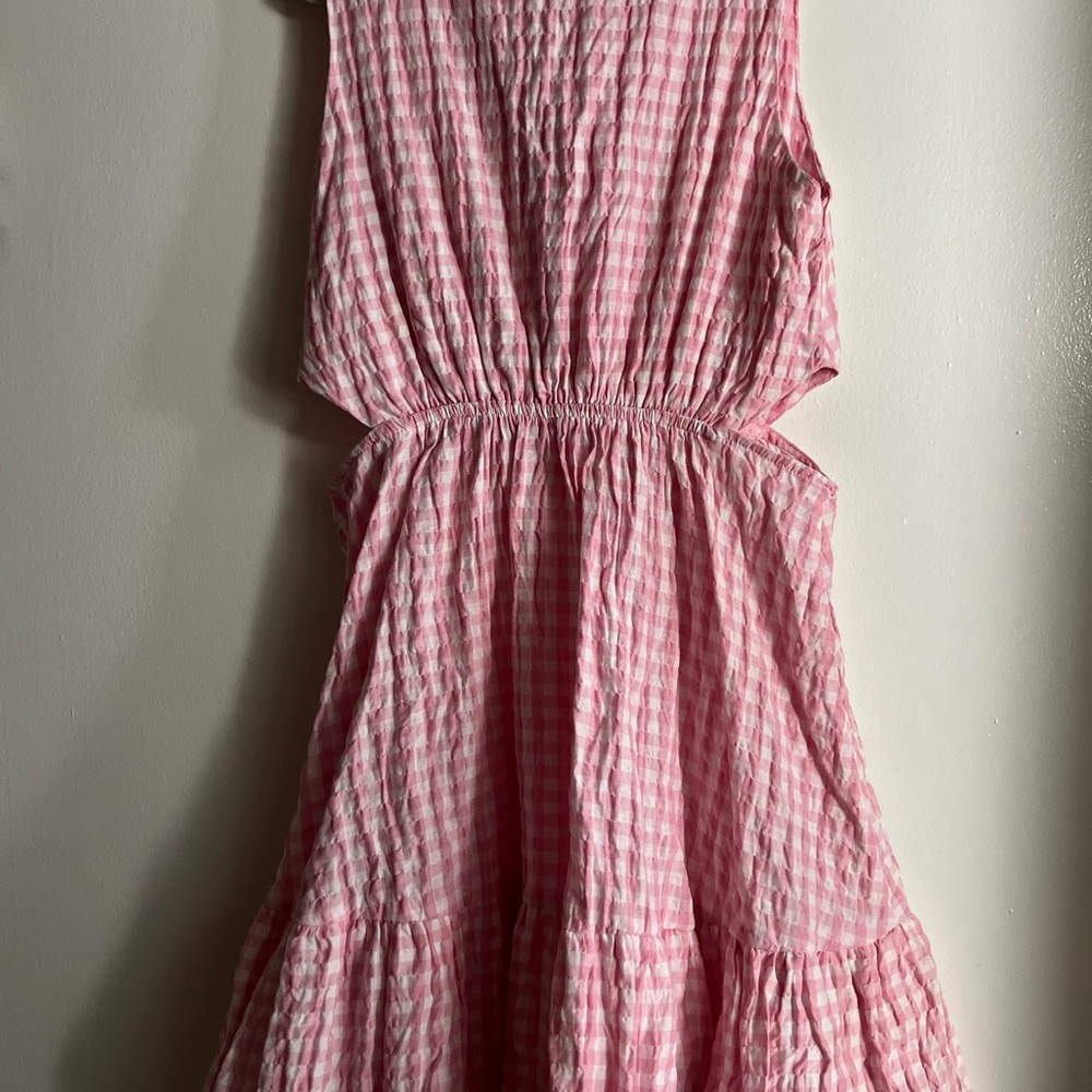 Zara Pink and White Ruffled Tiered Sundress